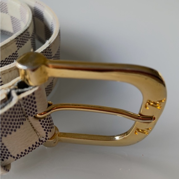 Louis Vuitton Checkered Belt with Gold Buckle - Picture 4 of 6